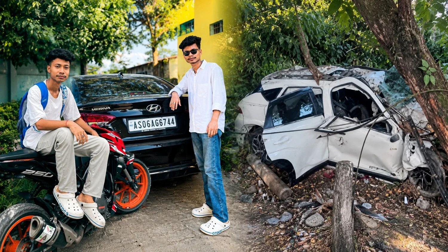 Dibrugarh car crash: NH-37 पर पेड़ से टकराने के बाद क्षतिग्रस्त कार