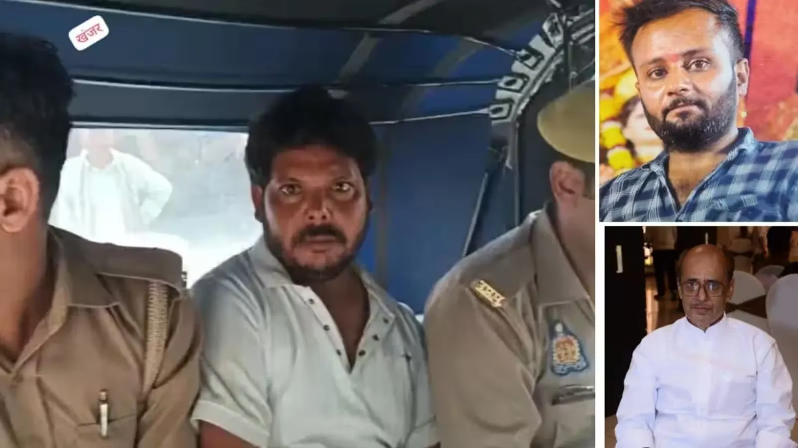 लखनऊ ट्रिपल मर्डर के बाद पुलिस हिरासत में आरोपी।