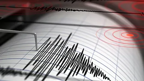 भूकंप के झटकों को दर्ज करता सीस्मोग्राफ।